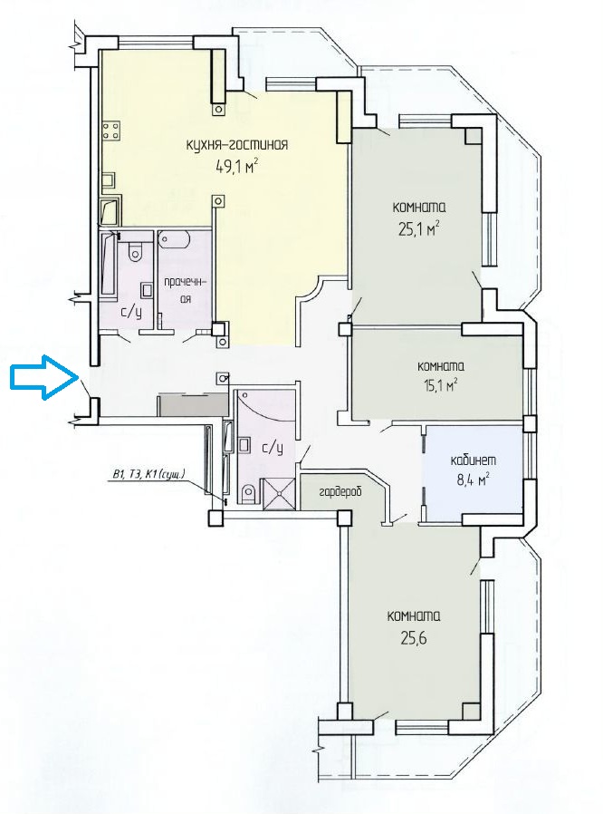 Интерактивная планировка квартиры 167 м²
